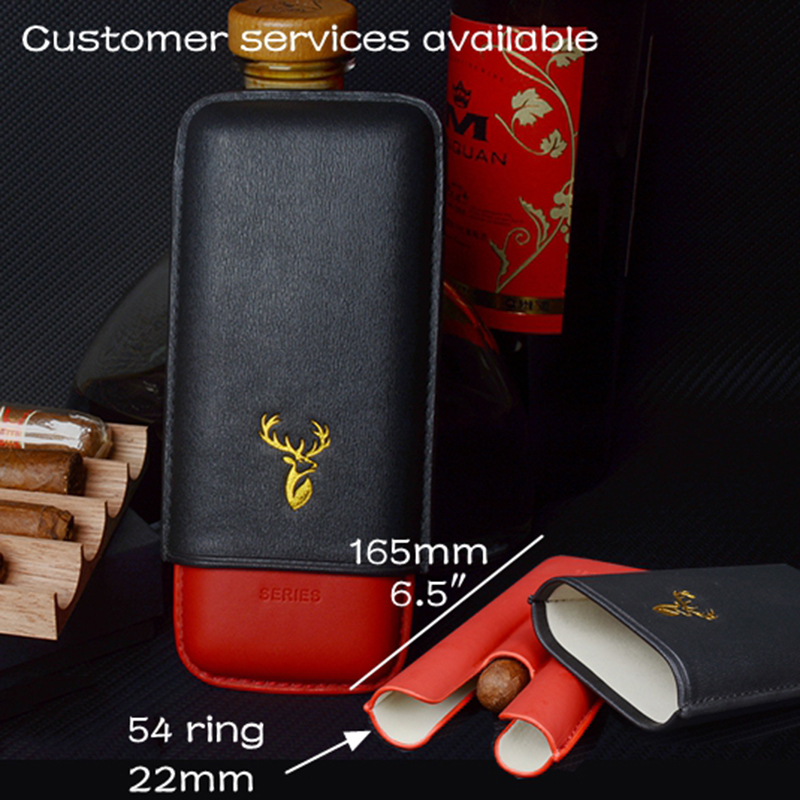 Travel Accessories Youtube - 54 Ring Leather Cigar Case Black