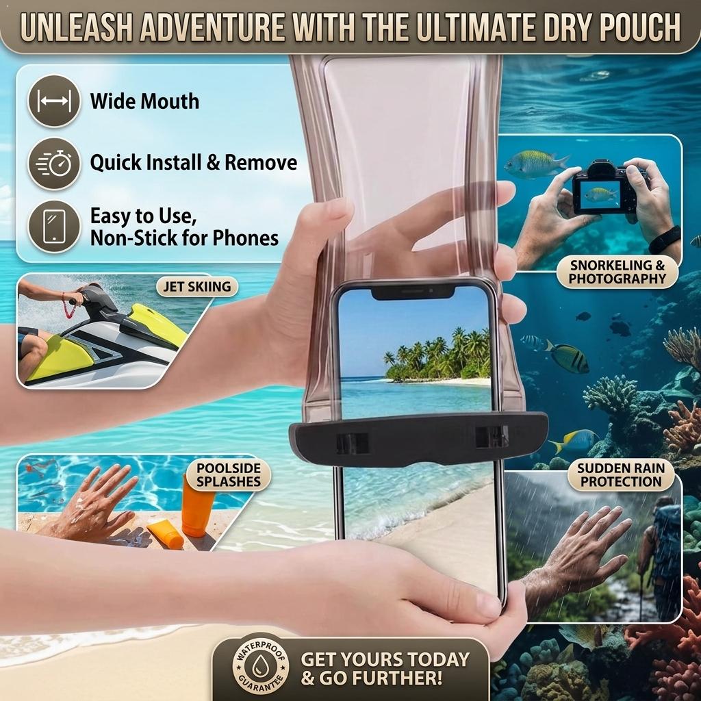Travel Accessories Pouch - Clear Waterproof Phone Case Dry Bag