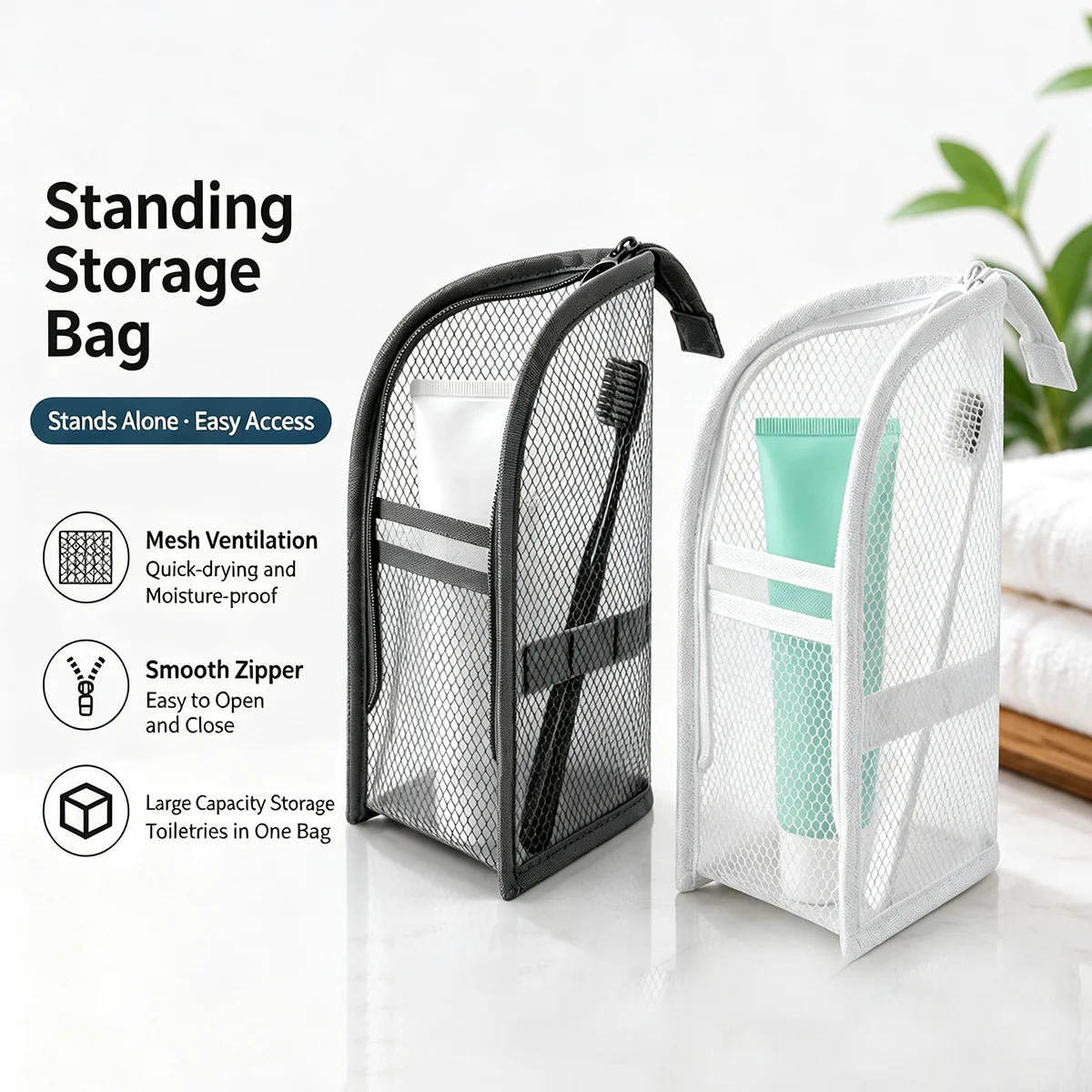 Standing Mesh Toiletry Bag for - огляд і ціна Travel Z