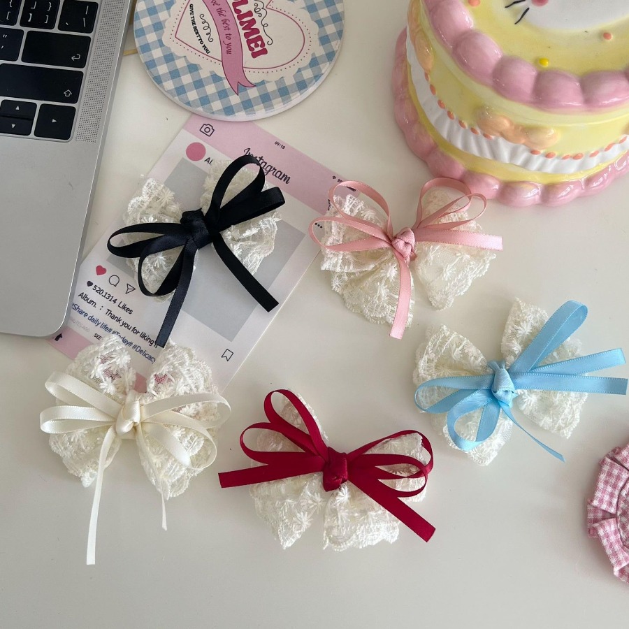 2pcs/set Cute Lace Bow Hair Cl - огляд і ціна Travel Accessories Teens