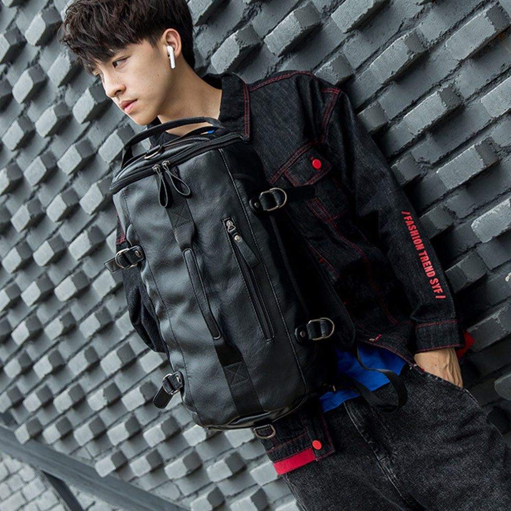 Men Leather Bucket Backpack Mu - огляд і ціна Luggage Strap Belt